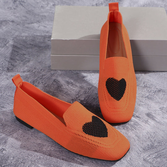 Damen Elegante Slip-On Ballerinas mit Herzdetails EB