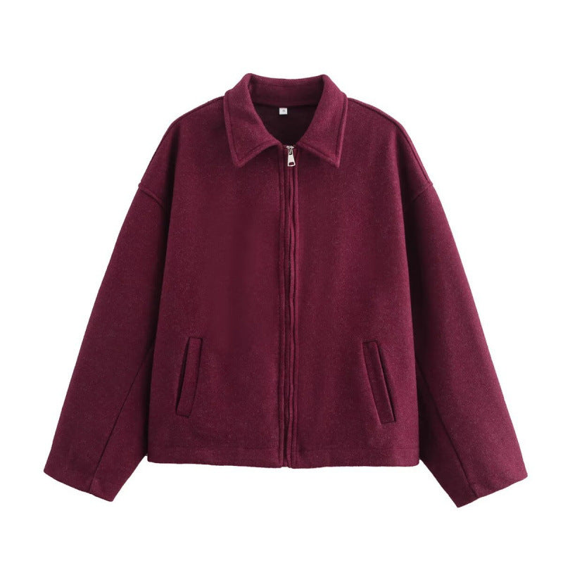 Damen Oversized Fleecejacke mit Reißverschluss und Hemdkragen EB