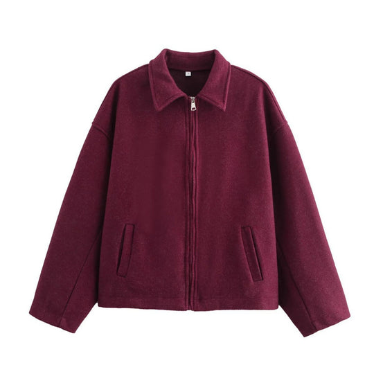 Damen Oversized Fleecejacke mit Reißverschluss und Hemdkragen EB