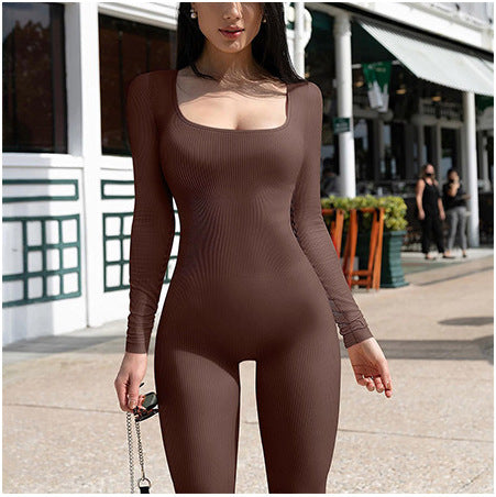 Damen Eleganter Langärmliger Body mit Figurbetontem Schnitt EB