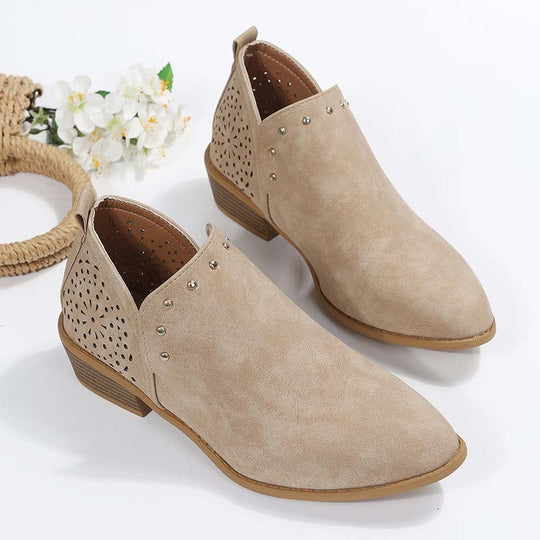 Vintage Spitzenschuh Hollow Knöchelstiefel EB