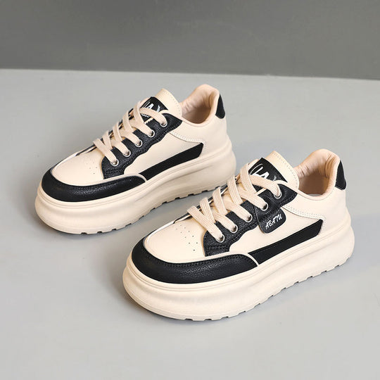 Damen modische Plateau Sneakers mit robusten Kontrasteinsätzen und komfortabler Dämpfung EB