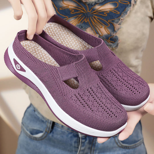 Damen Slip-On Freizeitschuhe mit atmungsaktivem Obermaterial und rutschfester Sohle EB