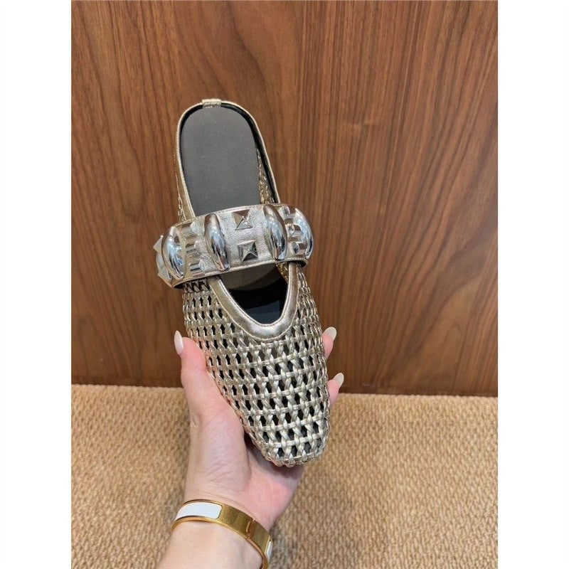 Damen elegante Mules mit modischem Netzdesign EB