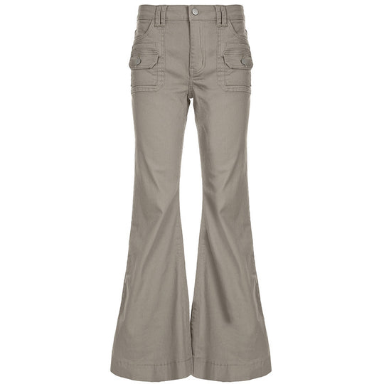 Damen Flared Cargo-Hose mit modischem Schnitt und praktischen Taschen EB