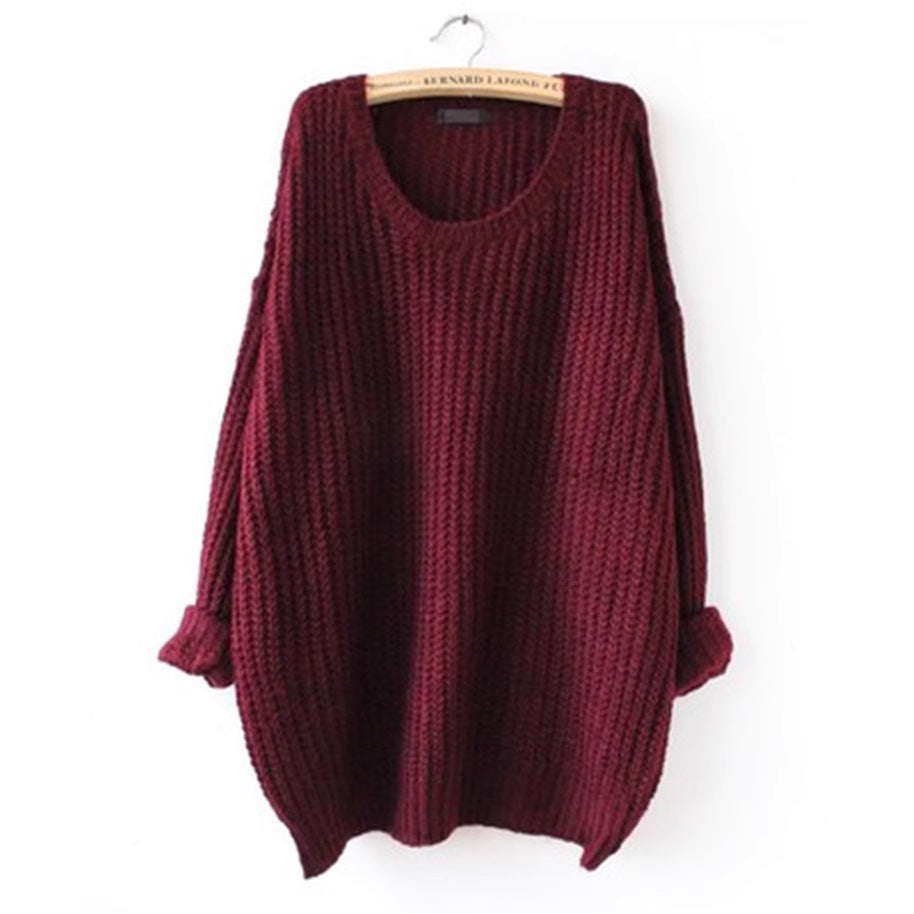 Damen lockerer Strickpullover mit weitem Schnitt und luftiger Struktur EB