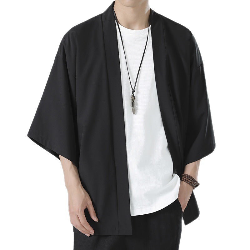 Herren nan kimonoartige Kurzarmjacke im Oversize-Schnitt EB