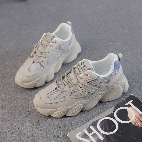 Damen Chunky Sneakers mit atmungsaktiver Mesh-Oberfläche und dämpfender Sohle EB