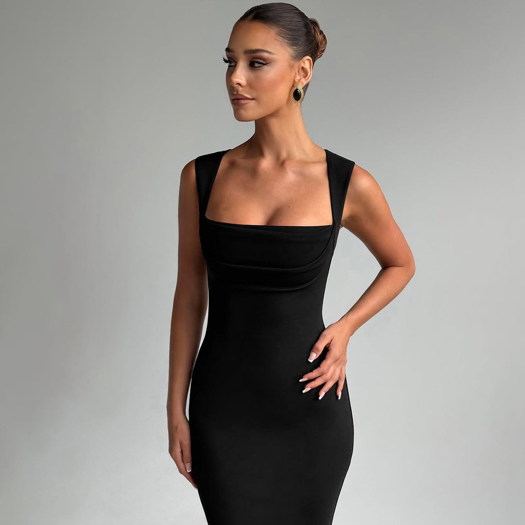 Damen Elegantes Etuikleid mit transparenten Einsätzen EB