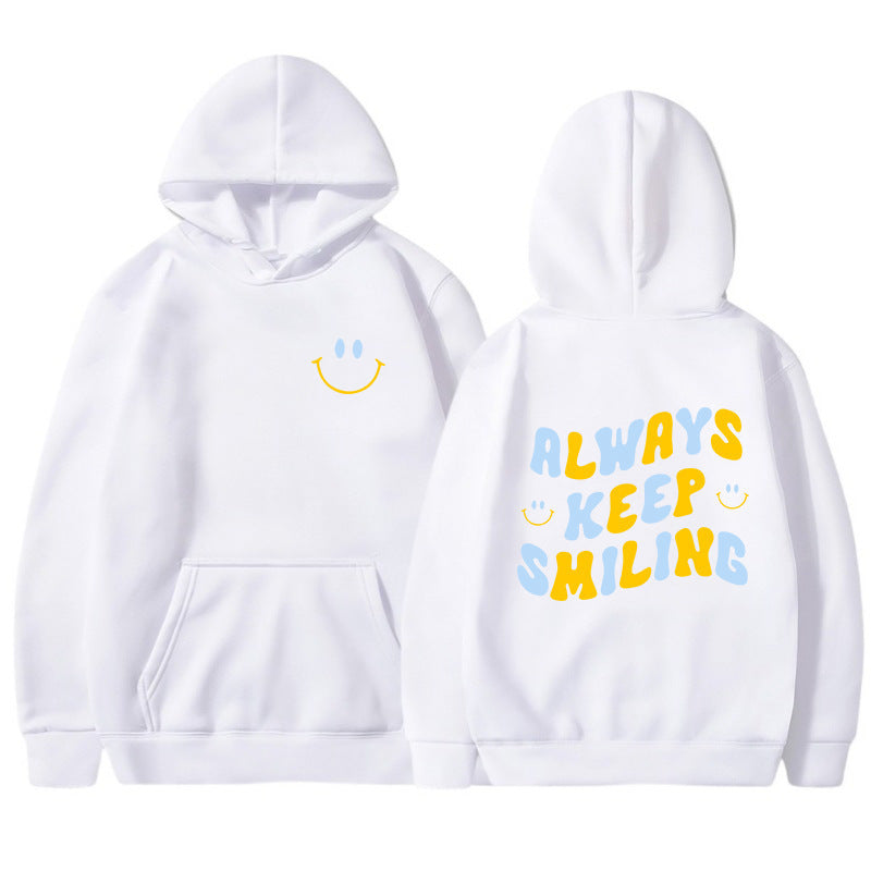 Damen Kapuzenpullover mit fröhlichem Schriftzug und praktischen Kängurutaschen EB