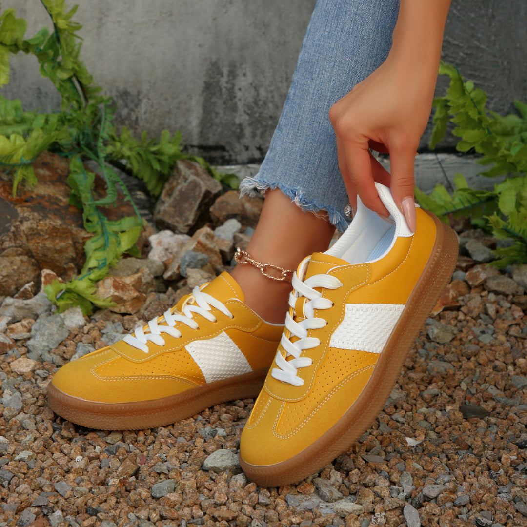 Damen modische Sneakers mit atmungsaktiver Oberflächenstruktur und rutschfester Sohle EB