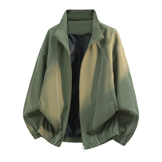 Herren oversized Leichtblouson mit Stehkragen, elastischem Saum und dekorativen Kontrastnähten EB