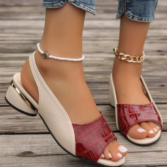 Damen Slingback Sandalen mit modischem Blockabsatz und atmungsaktivem Obermaterial EB