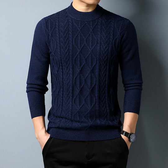 Herren Strickpullover mit strukturiertem Zopfmuster EB
