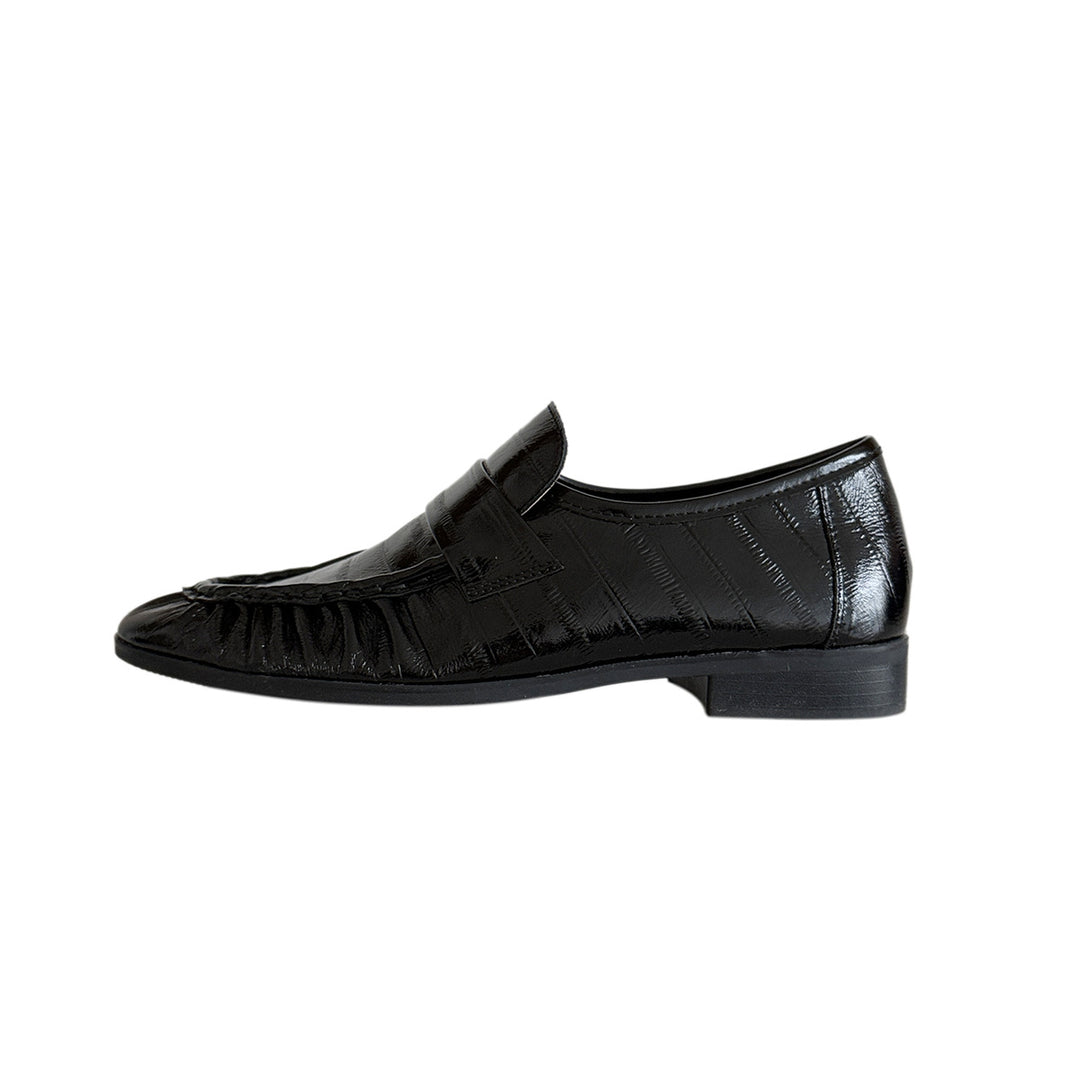 Damen Mokassins mit kreativem Rüschendetail und eleganter Oberflächenstruktur EB