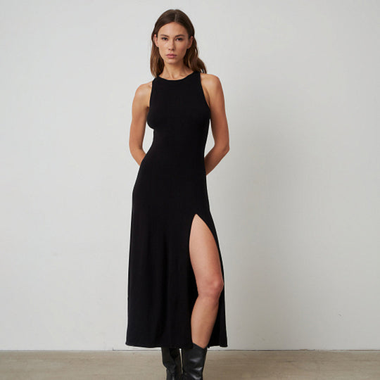 Damen Maxikleid mit seitlichem Schlitz EB