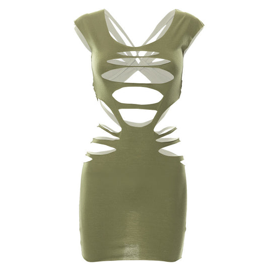 Damen figurbetontes Cut-out Kleid EB