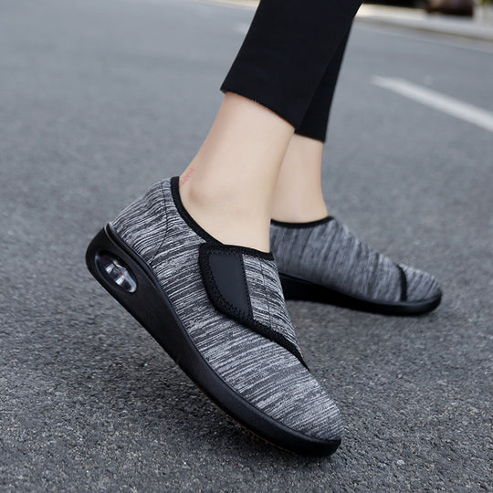 Damen Komfortable Slip-On Sneakers mit elastischem Klettverschluss EB