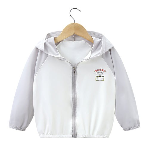 Unisex nan leichte Kapuzenjacke für Kleinkinder mit Reißverschluss und elastischen Bündchen EB