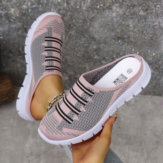 Damen luftige Sneaker-Pantoletten mit rutschfester Sohle EB