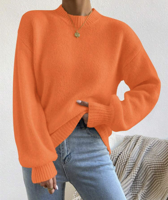 Damen Oversize Feinstrickpullover mit angedeutetem Mohair‑Effekt und verlängerten Rippbündchen EB