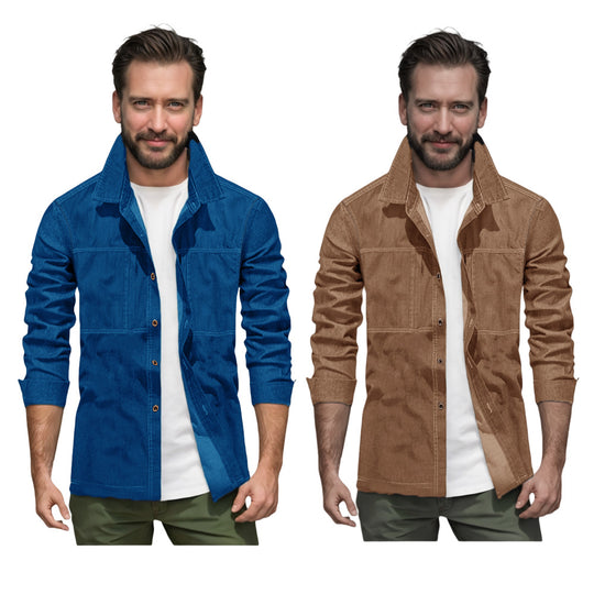 Herren lässige Utility-Jacke mit praktischen Taschen und stylischem Schnitt EB
