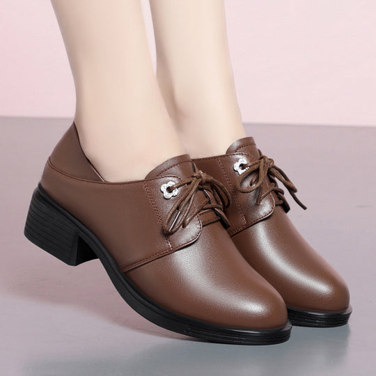 Damen Elegante Schnürschuhe mit Blockabsatz und modischem Detail EB