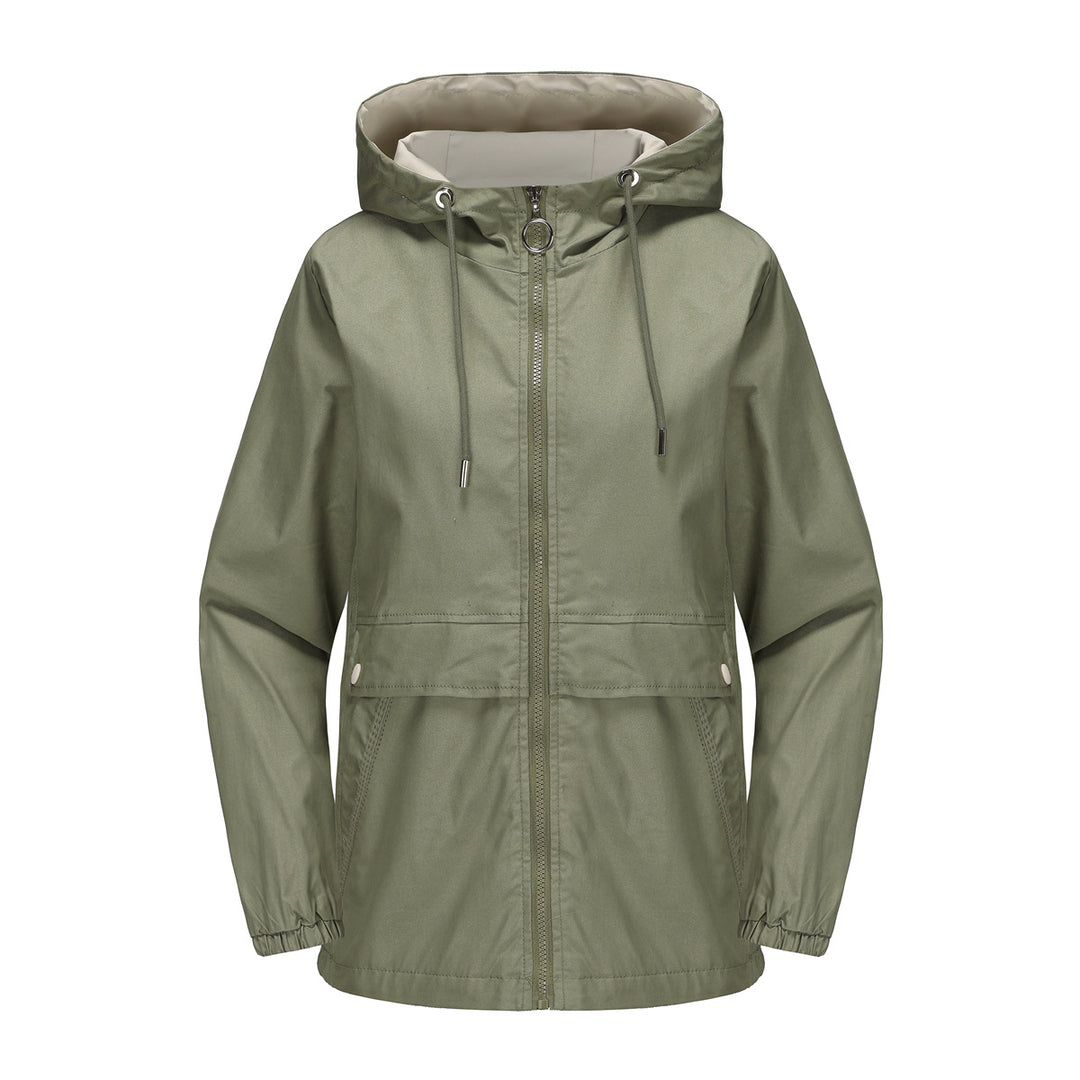 Damen nan leichter wasserabweisender Kapuzenparka mit Tunnelzug, Ringzipper und verdeckter Druckknopfleiste EB