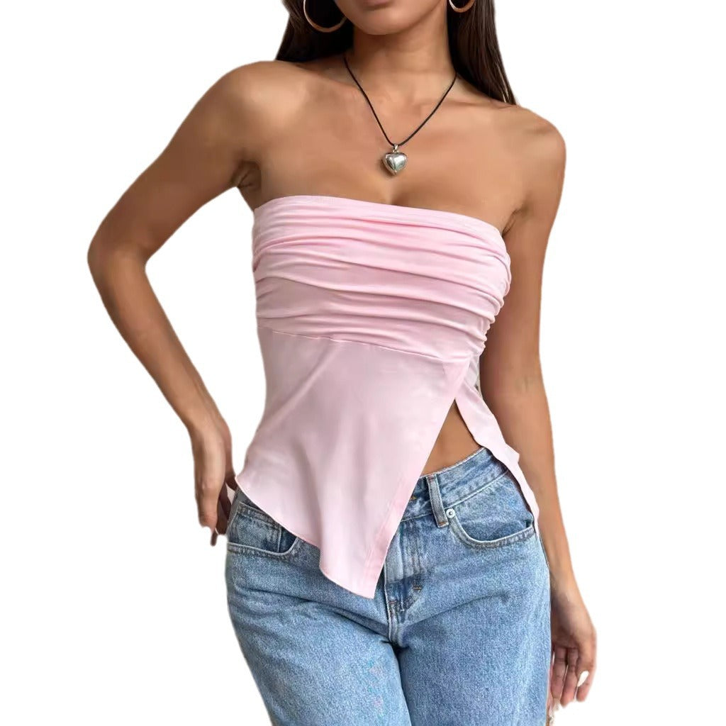Damen Wickeloberteil mit raffiniertem Rüschendesign EB