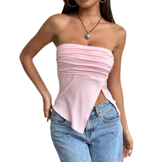 Damen Wickeloberteil mit raffiniertem Rüschendesign EB