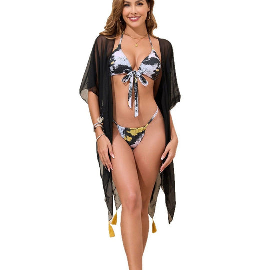 Damen Bikiniset mit luftiger Kimono-Überbluse EB