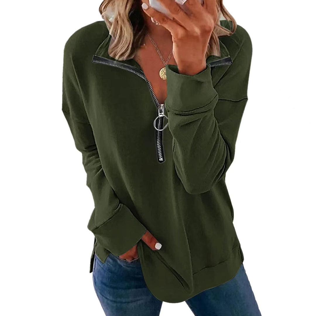 Damen Freizeitpullover mit stylischem Reißverschluss EB