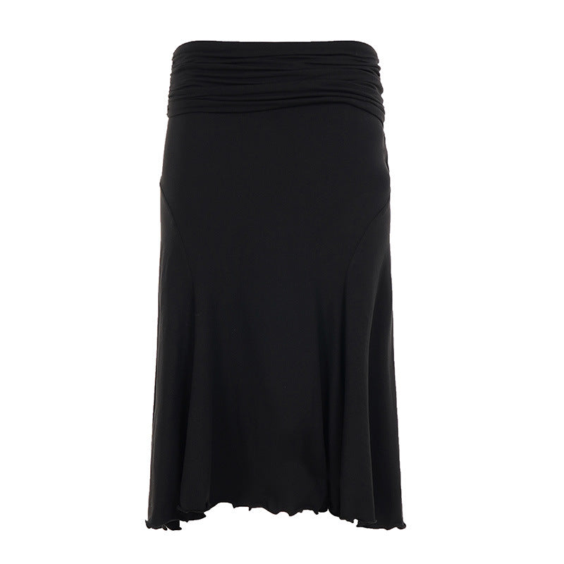 Damen Eleganter Wickelrock mit gerafftem Bund und schwingendem Saum EB
