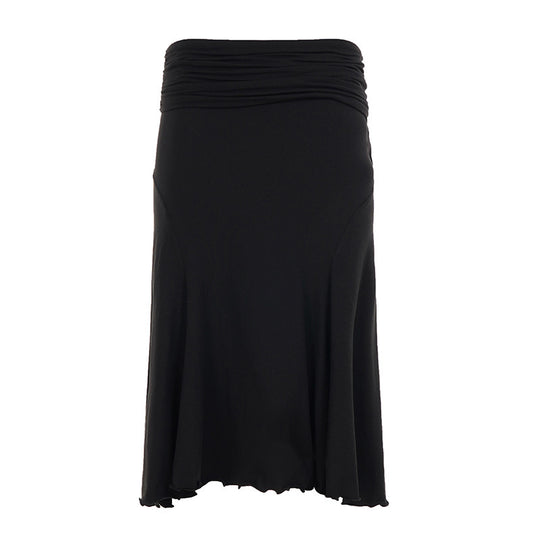 Damen Eleganter Wickelrock mit gerafftem Bund und schwingendem Saum EB