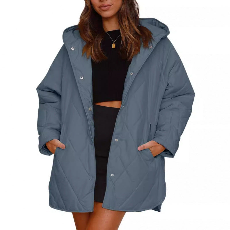 Damen warme Steppjacke mit Kapuze EB