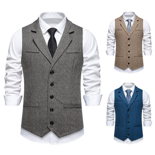 Herren elegante Weste mit geometrischem Muster EB