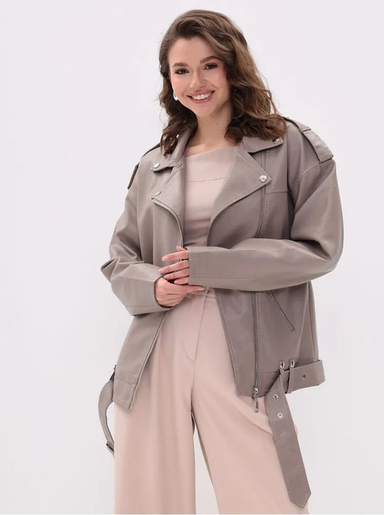 Damen modische Bikerjacke mit innovativen Details EB