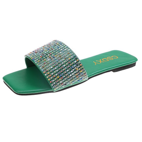 Damen Bequeme Mules mit funkelndem Strassdesign EB