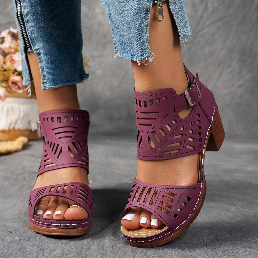 Damen Plateausandalen mit modischem Luftdurchlass EB