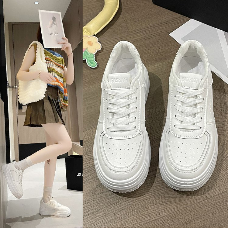 Damen modische Plateau-Sneaker mit atmungsaktivem Obermaterial und rutschfester Sohle EB