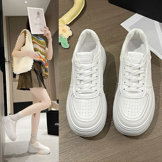 Damen modische Plateau-Sneaker mit atmungsaktivem Obermaterial und rutschfester Sohle EB
