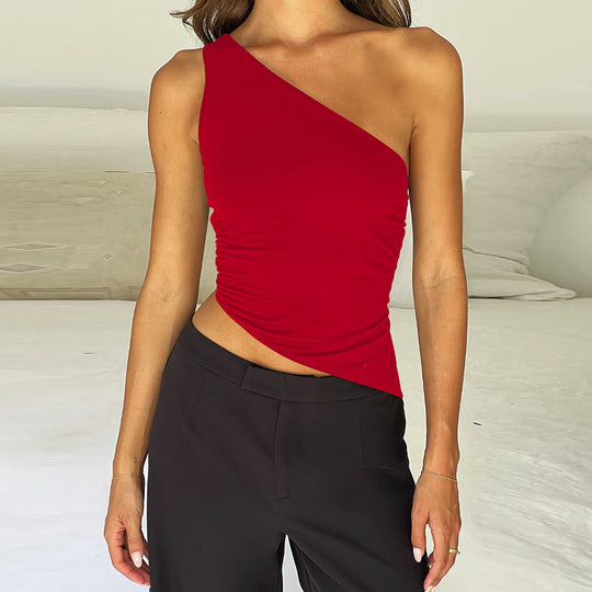 Damen Asymmetrisches Top mit Raffungen EB
