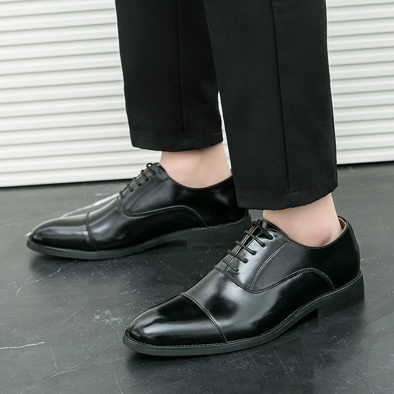 Herren klassische Oxford-Lederhalbschuhe mit Kappnaht, gepolstertem Lederfutter und rutschfester Gummisohle EB