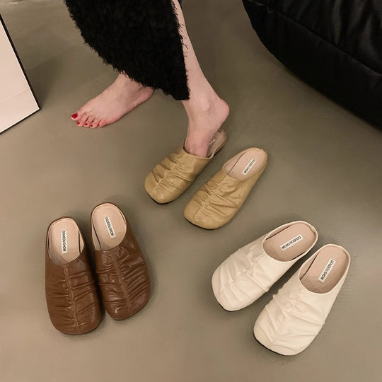 Damen bequeme Mokassins mit flexiblem Gummizug und modischer Oberflächentextur EB