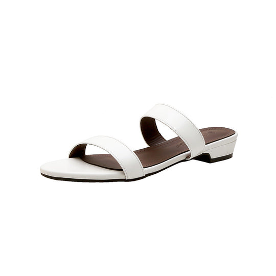 Damen elegante Slingback-Sandalen mit modischen Riemchen und leichtem Absatz EB