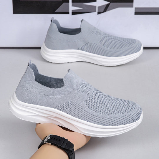 Damen Sportliche Slip-On Sneakers mit atmungsaktivem Obermaterial und dämpfender Sohle EB