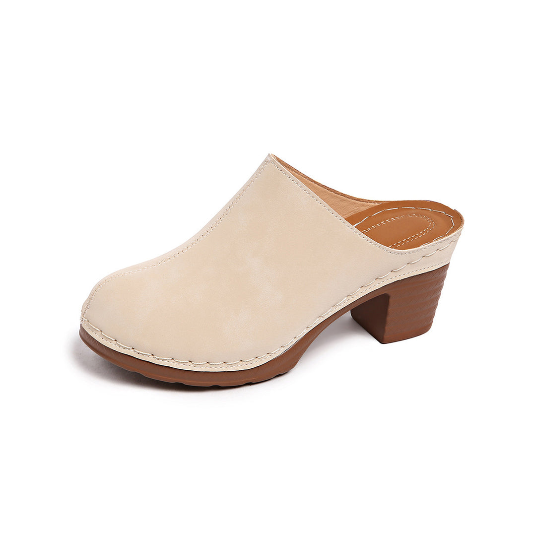Damen Casual Clogs mit komfortablem Absatz und edlem Wildleder EB