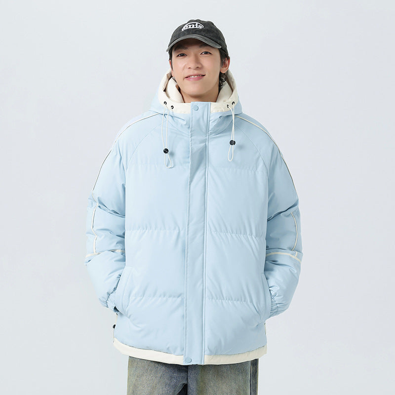 Herren modische Kapuzenjacke mit hochwertiger Füllung und funktionalen Taschen EB