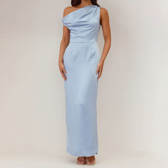 Damen Maxikleid mit asymmetrischem Schnitt und elegantem Oberteil EB