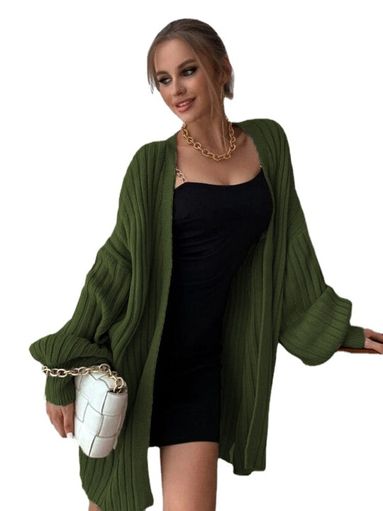 Damen Strickjacke mit oversized Silhouette und trendigem Rippmuster EB